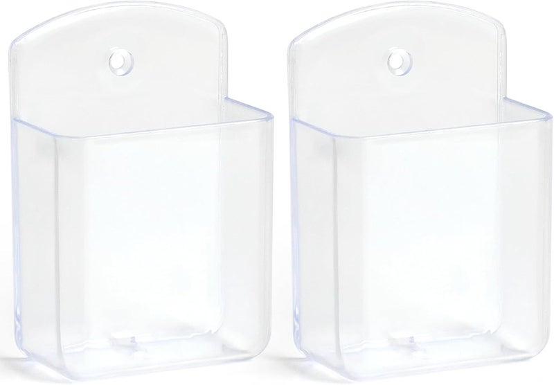 SIBRANT 2 Pcs Remote Control Holder Wall Mount, TV Controller Holder, Self Adhesive Remote Holder, Wall Pen Holder Storage Accessories for Home Office School（Clear） - Image 1